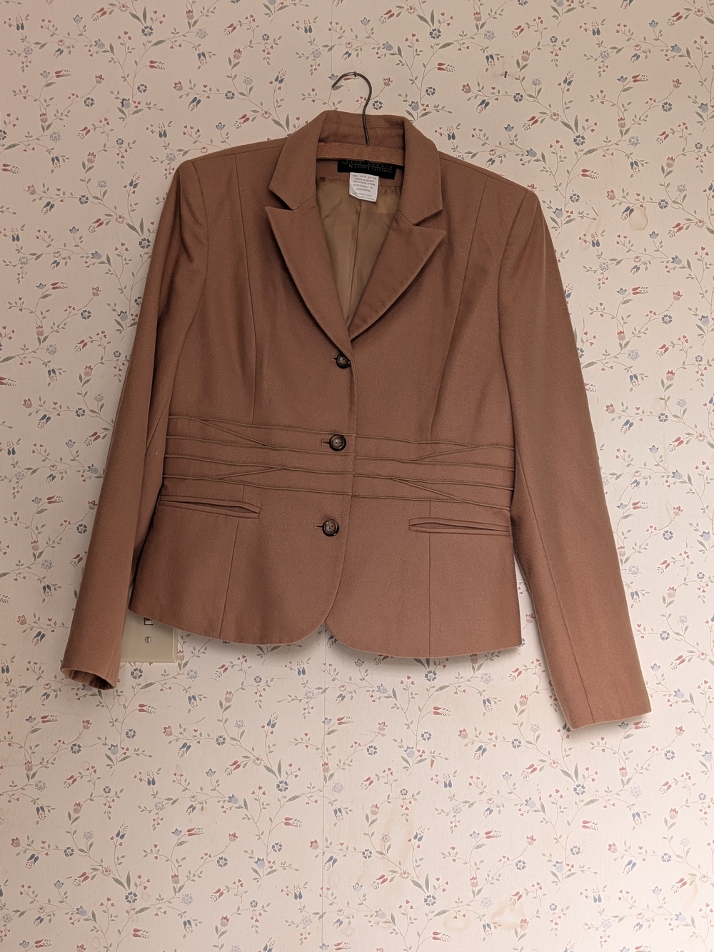 Harve Benard Classic Tailored Women's Blazer Jacket Brown Camel Career 10 Classy